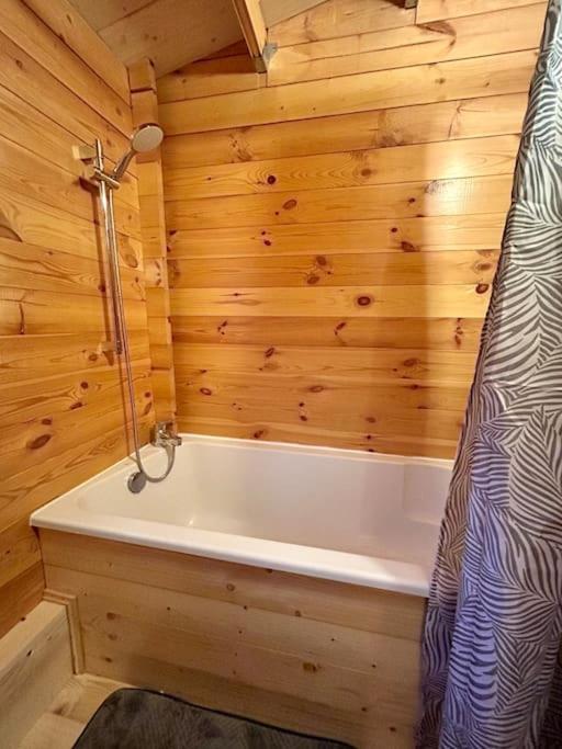 Chalet Bois Jacuzzi Bessan Extérieur photo
